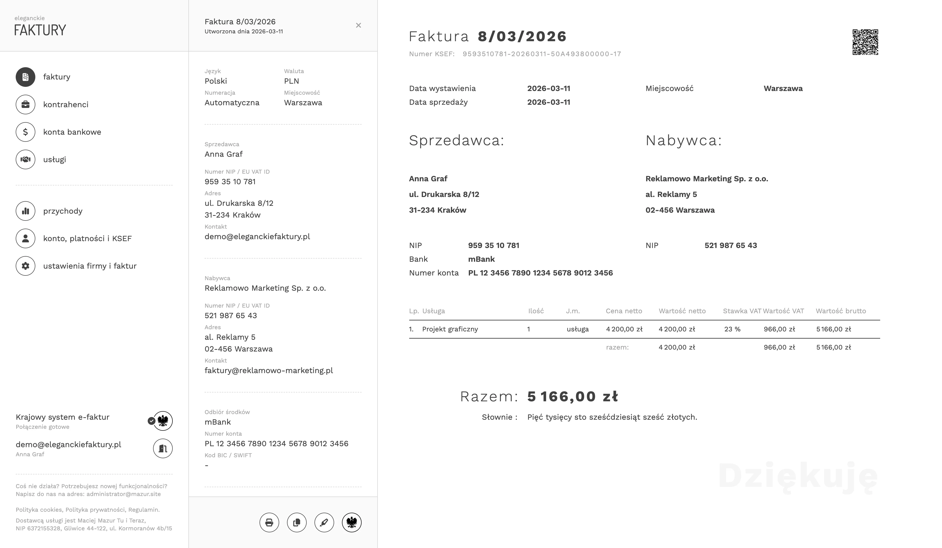 Eleganckie Faktury na dużym ekranie